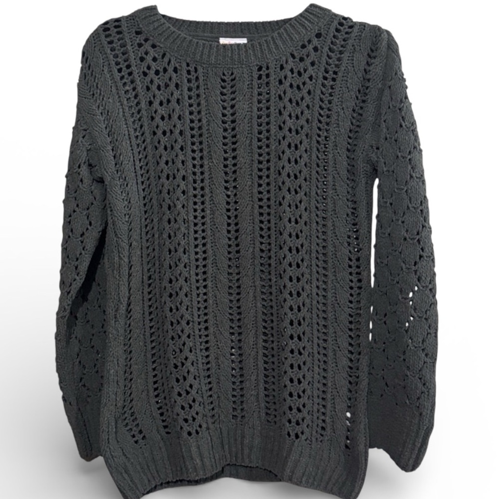 LuLaRoe Women's Chunky Knit Mariah Crewneck Sweater Small NWT Chenille Feel Gray